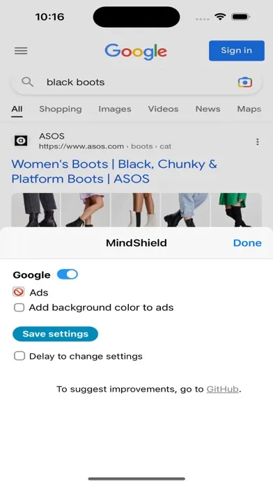 Screenshot di MindShield