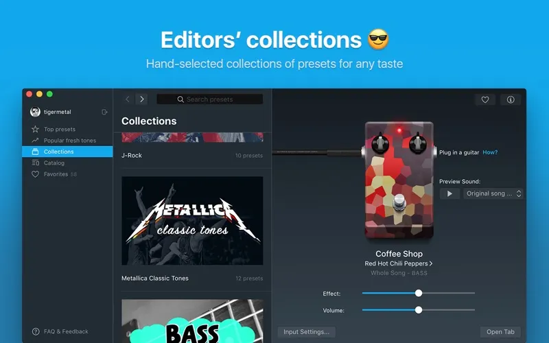 Tangkapan skrin Tonebridge Guitar Effects