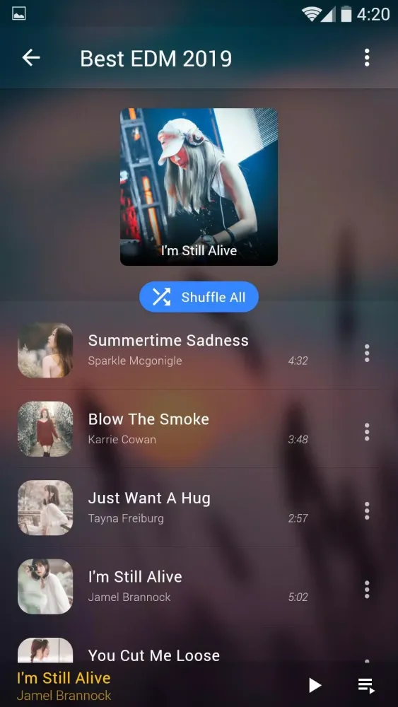 Zrzuty ekranu Music player