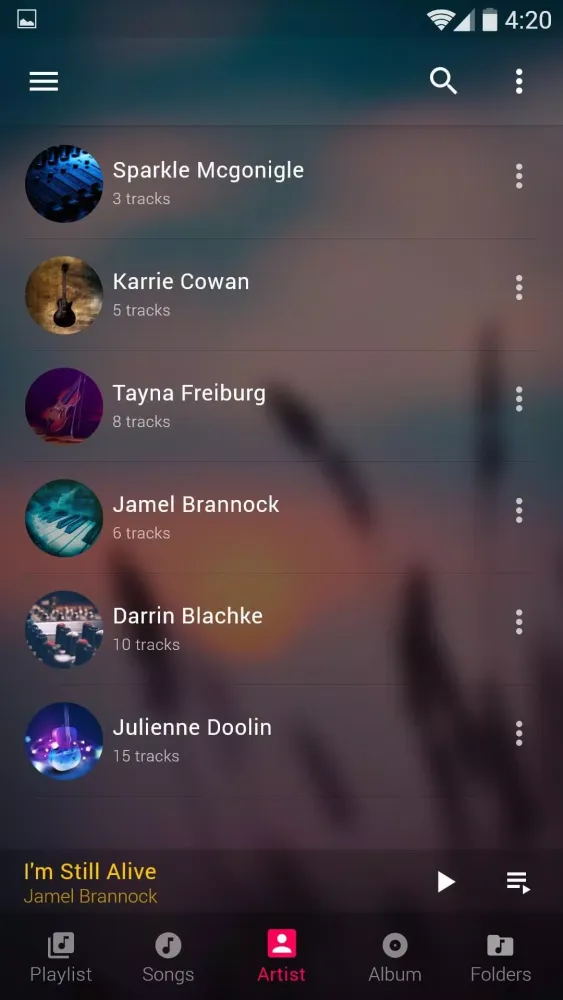 Zrzuty ekranu Music player