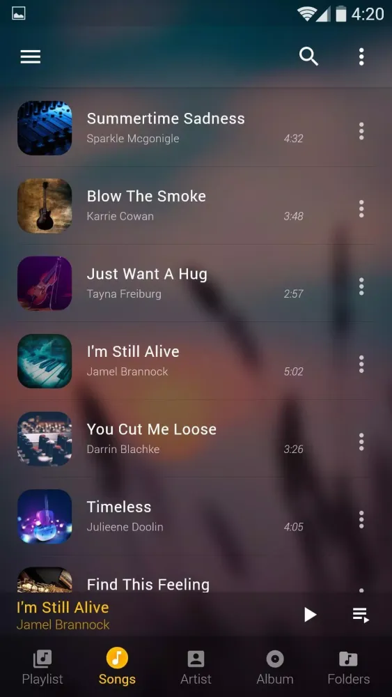 Zrzuty ekranu Music player
