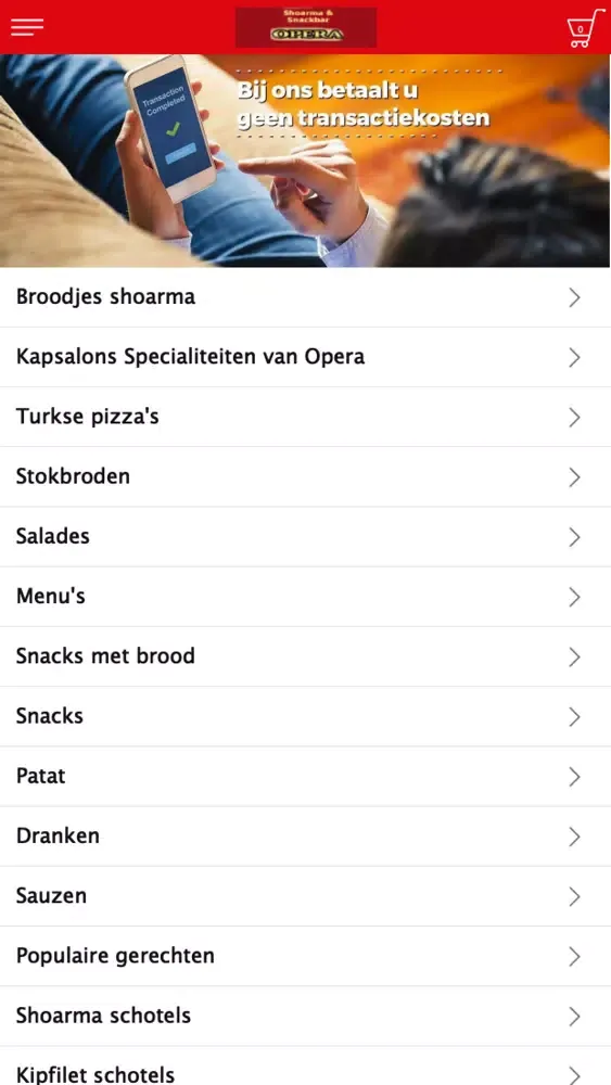 Capturas de tela do Opera Shoarma Gorinchem