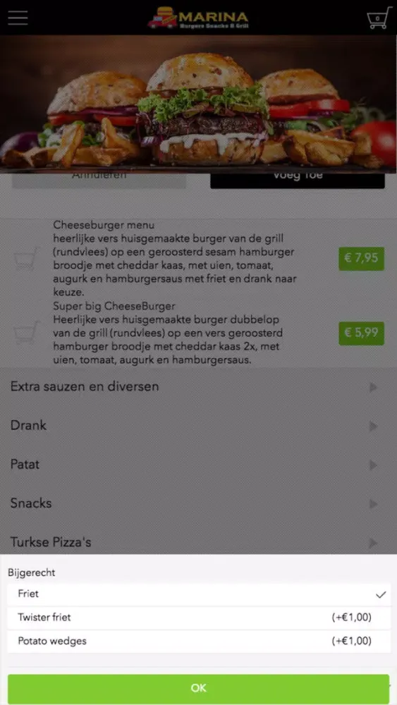 Marinas Burgers en Grill スクリーンショット