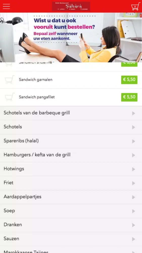 Tangkapan skrin Petit Restaurant Sahara