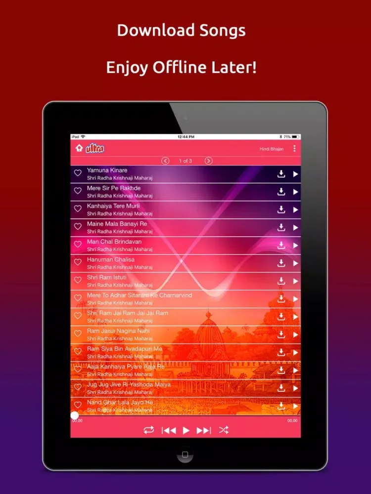 Tangkapan skrin Bhajanamrut iPad 
