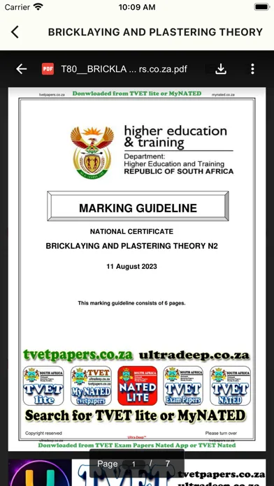 Captures d'écran de TVET NCV Exam Papers
