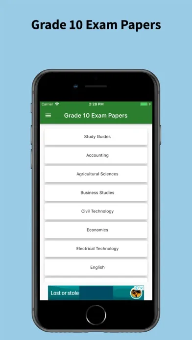 ภาพหน้าจอของ Grade 10 Exam Papers