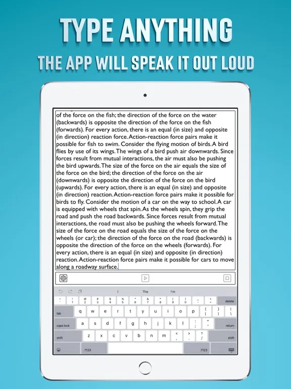 Zrzuty ekranu Text to Speech App iPad 