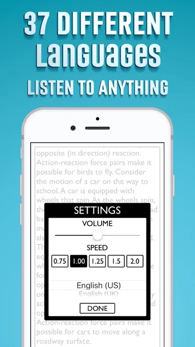 Zrzuty ekranu Text to Speech App