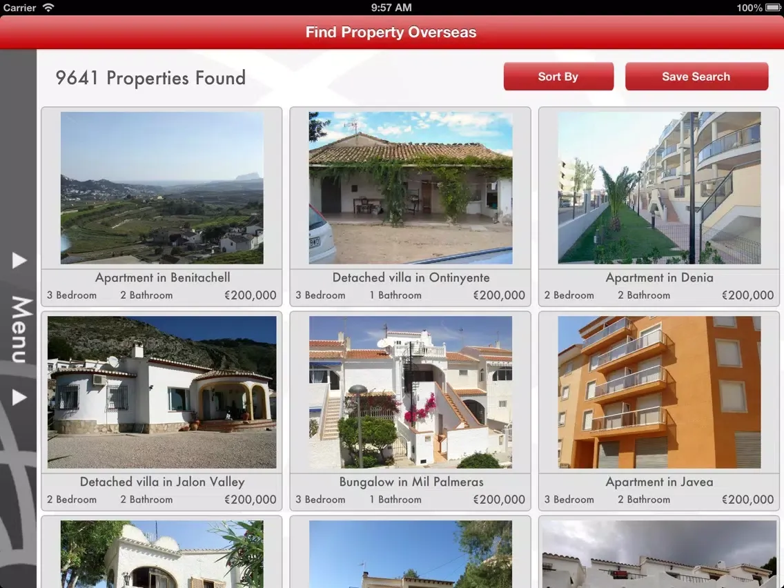 Tangkapan layar Find Property Overseas iPad 
