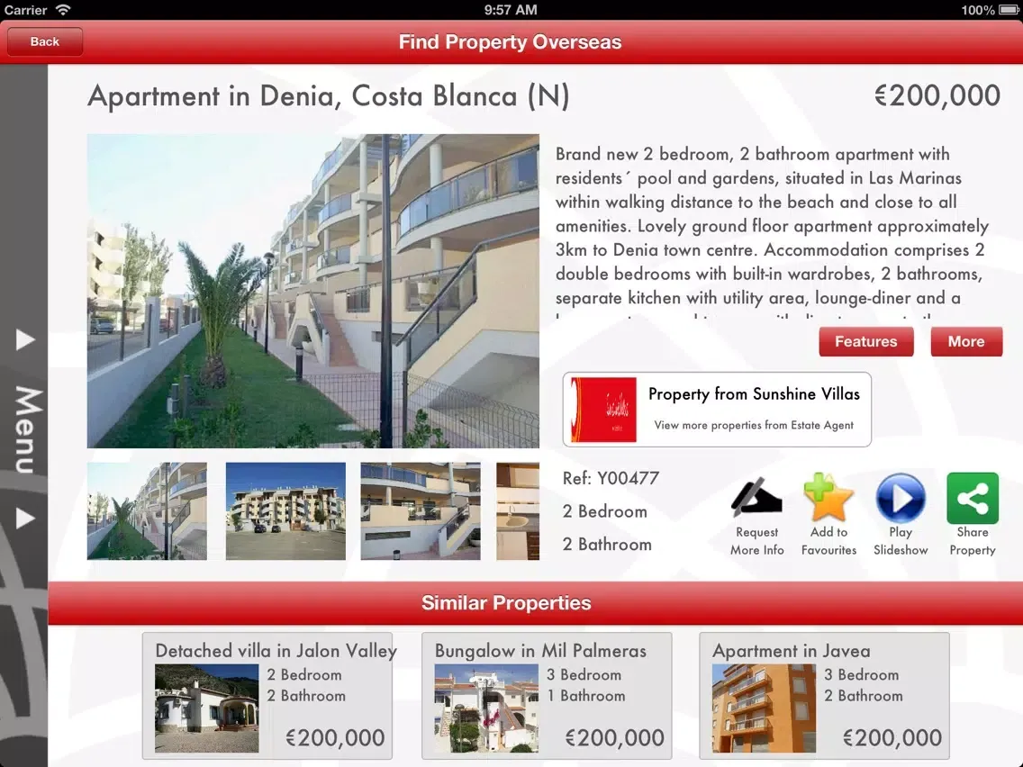 Tangkapan layar Find Property Overseas iPad 
