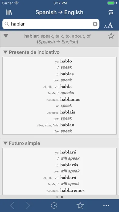 Tangkapan layar Collins Spanish-English