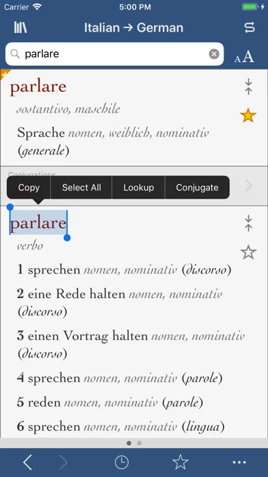 Zrzuty ekranu Ultralingua German-Italian