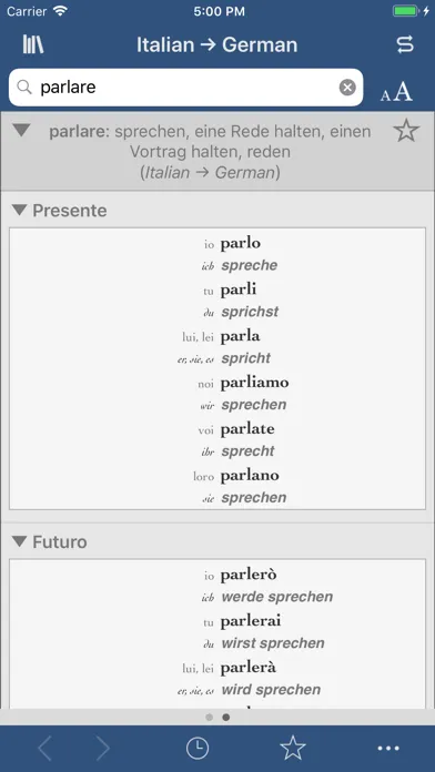 Zrzuty ekranu Ultralingua German-Italian