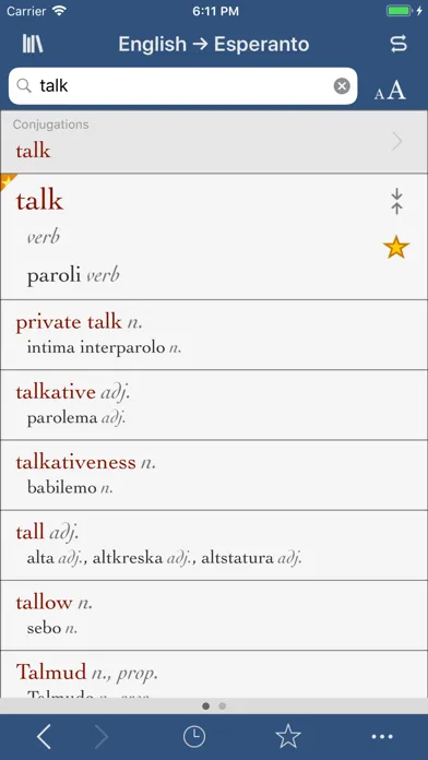 Ultralingua Esperanto-English Screenshots