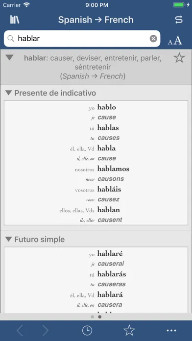 Ultralingua French-Spanish سکرین شاٹس