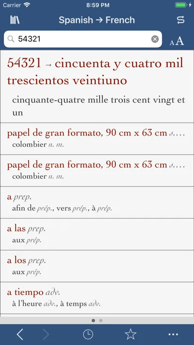 Ultralingua French-Spanish سکرین شاٹس