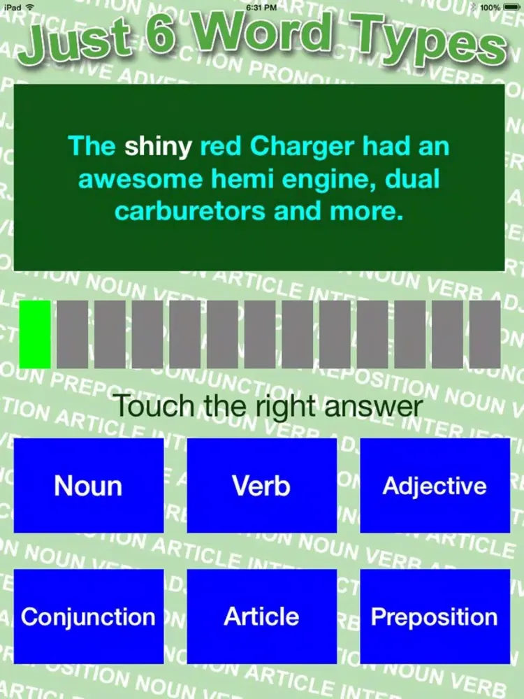 Tangkapan layar Just 6 Word Types iPad 