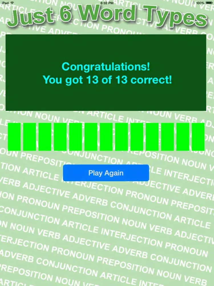 Tangkapan layar Just 6 Word Types iPad 