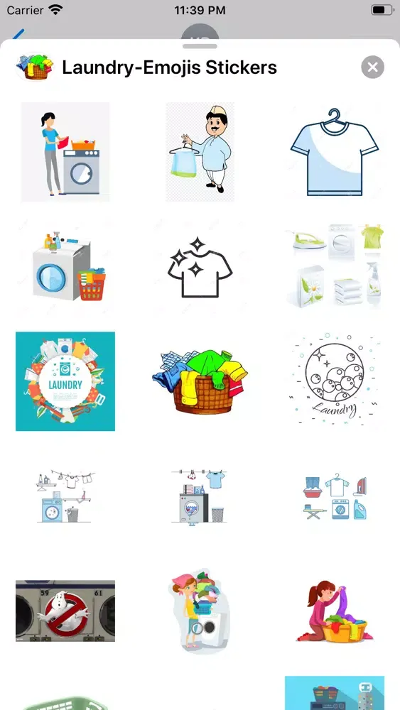ภาพหน้าจอของ Laundry-Emojis Stickers
