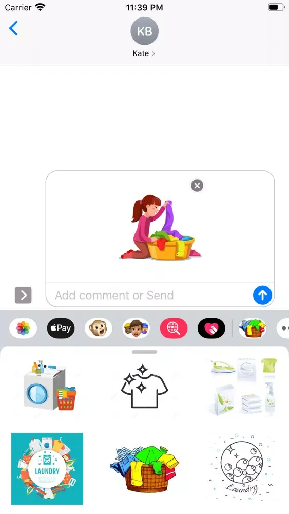 ภาพหน้าจอของ Laundry-Emojis Stickers