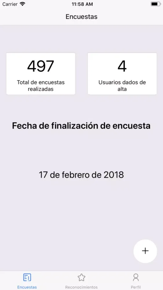 Screenshot di Encuestas de Salida