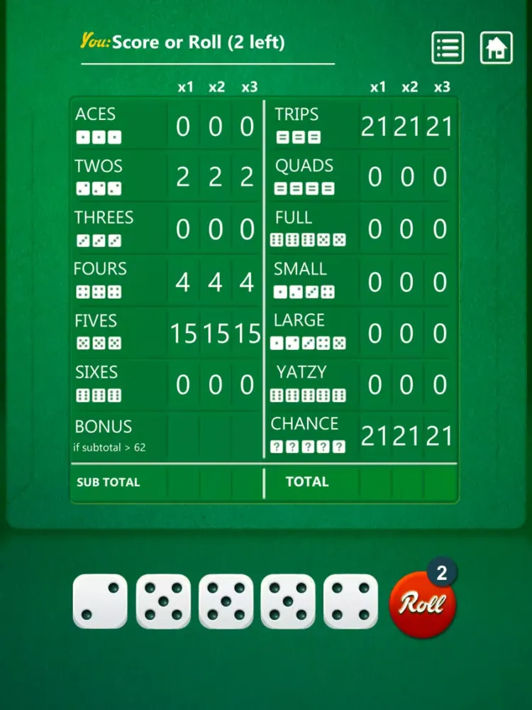 Tangkapan skrin Yatzy Dice Game iPad 