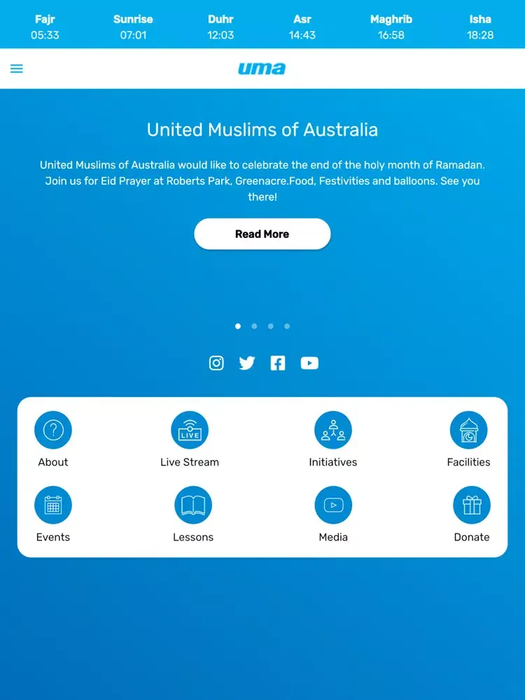 United Muslims of Australia iPad  스크린샷