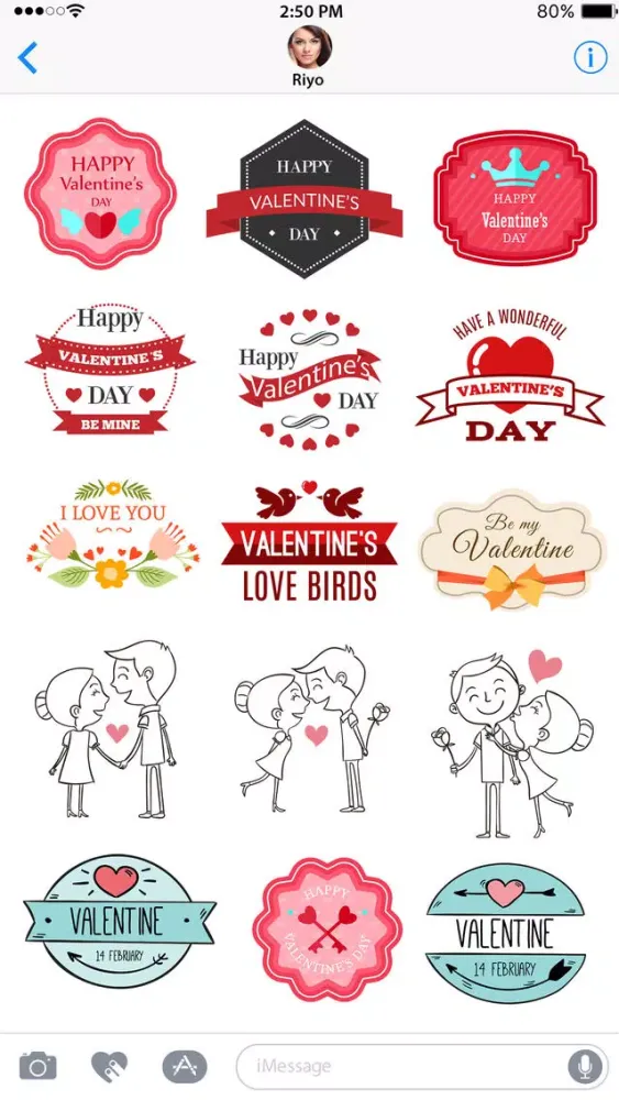Valentines Day Stickers 2017 for iMessage 스크린샷