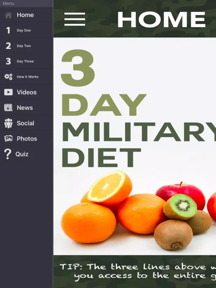 Tangkapan layar 3 Day Military Diet Guide iPad 