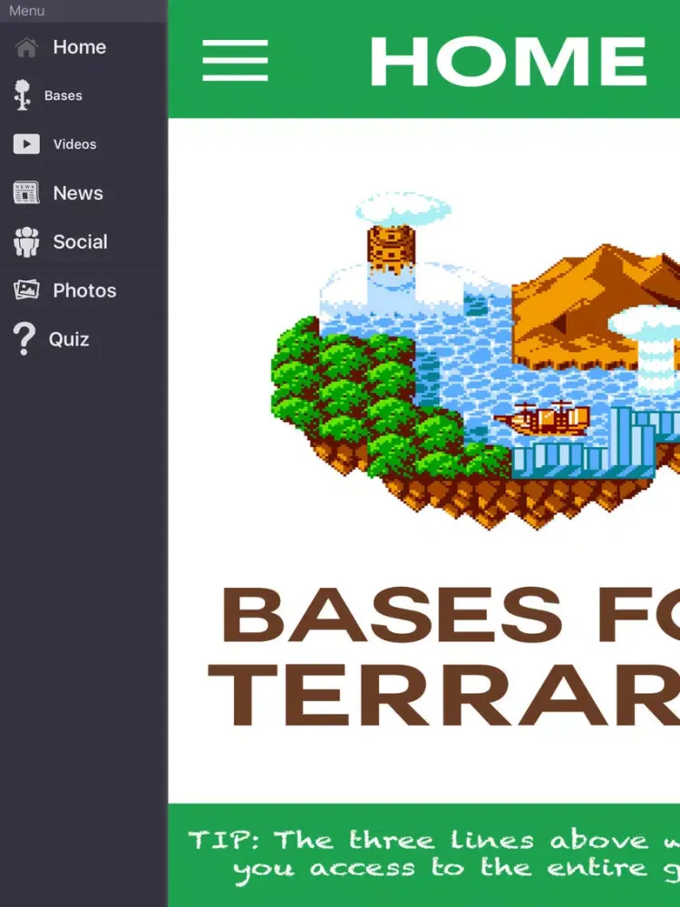 Ảnh chụp màn hình của Bases for Terraria Game iPad 