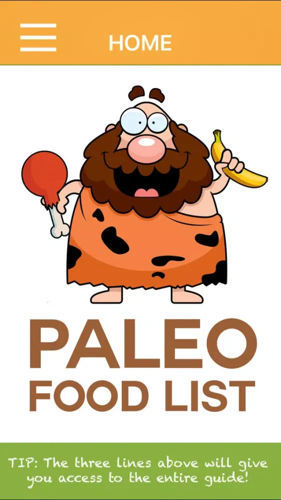 Zrzuty ekranu Paleo Diet Food List