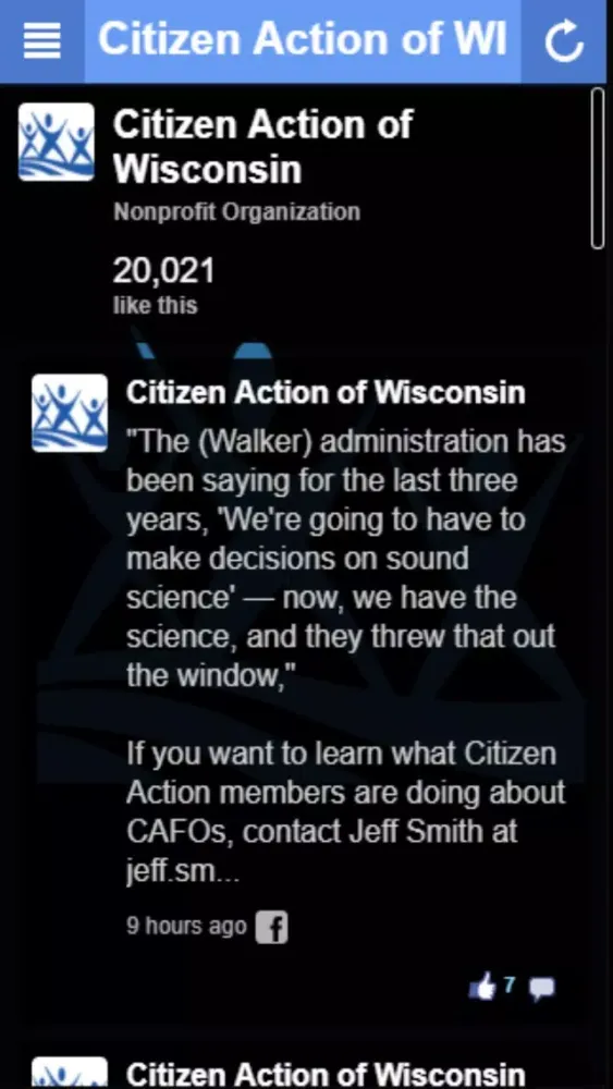 ภาพหน้าจอของ Citizen Action of Wisconsin