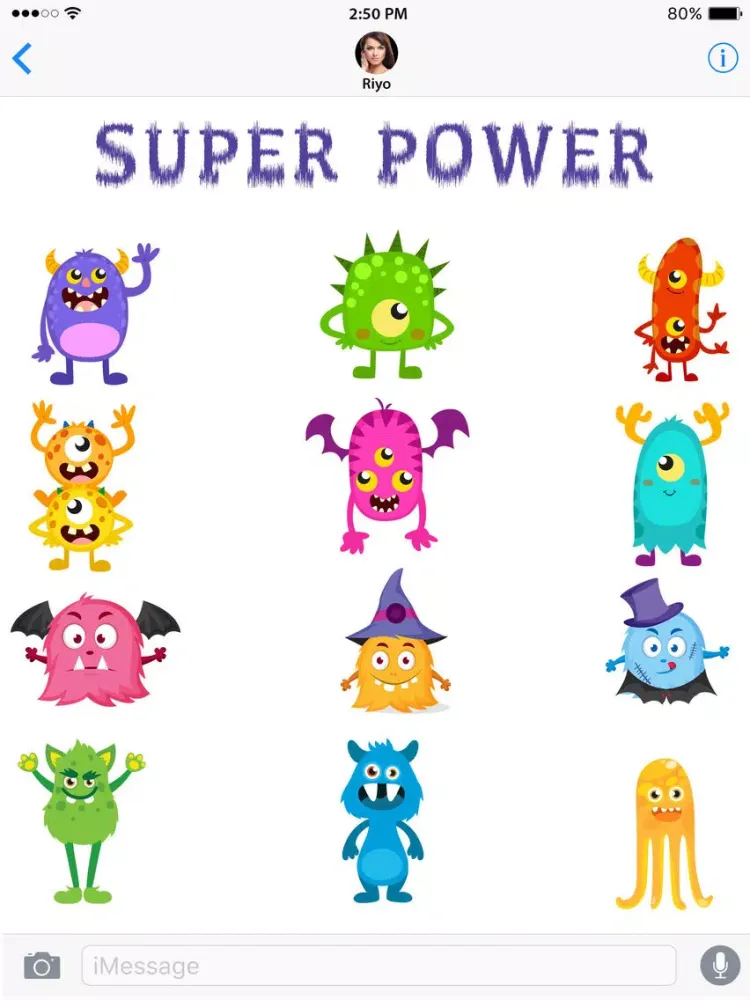 Capturas de pantalla de Monster Animated Stickers for iMessage App iPad 