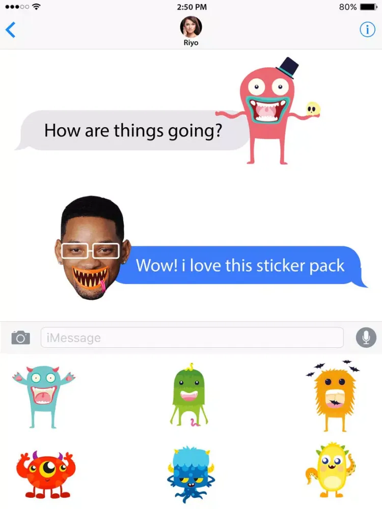 Capturas de pantalla de Monster Animated Stickers for iMessage App iPad 