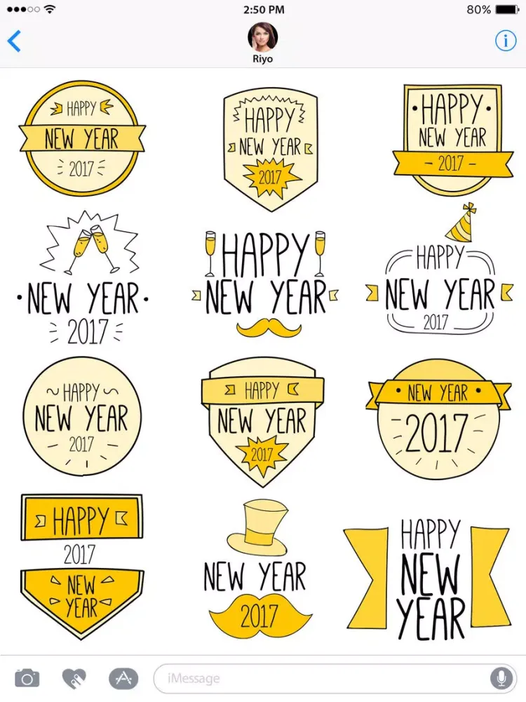 Zrzuty ekranu Happy New Year Countdown 2017 for iMessage Sticker iPad 