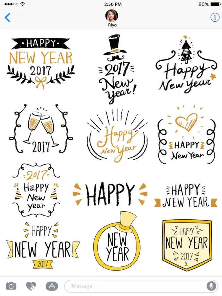 Zrzuty ekranu Happy New Year Countdown 2017 for iMessage Sticker iPad 