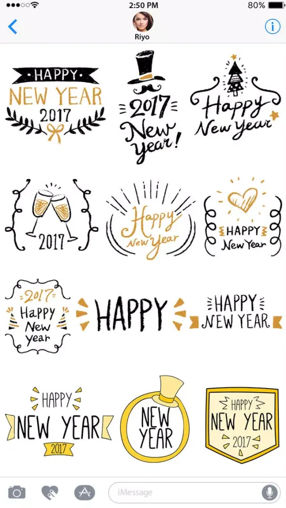 Zrzuty ekranu Happy New Year Countdown 2017 for iMessage Sticker