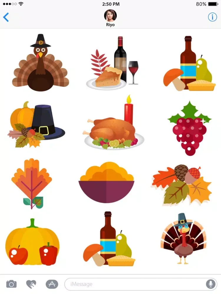 Capturas de tela do Thanksmoji - Thanksgiving Day Stickers iPad 
