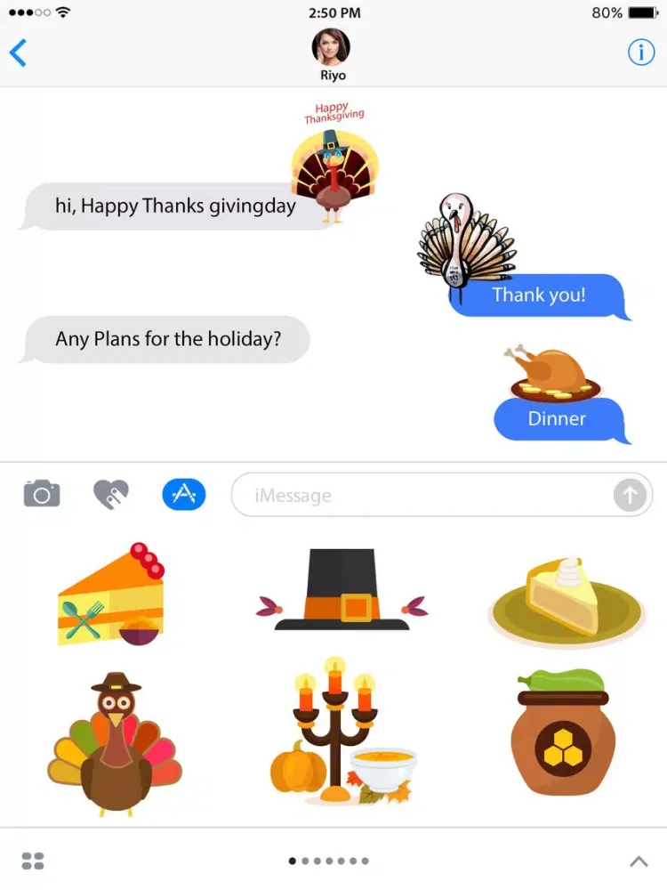 Capturas de tela do Thanksmoji - Thanksgiving Day Stickers iPad 