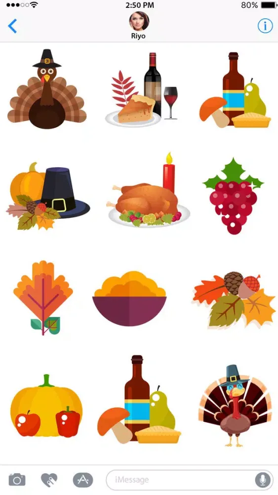 Capturas de tela do Thanksmoji - Thanksgiving Day Stickers