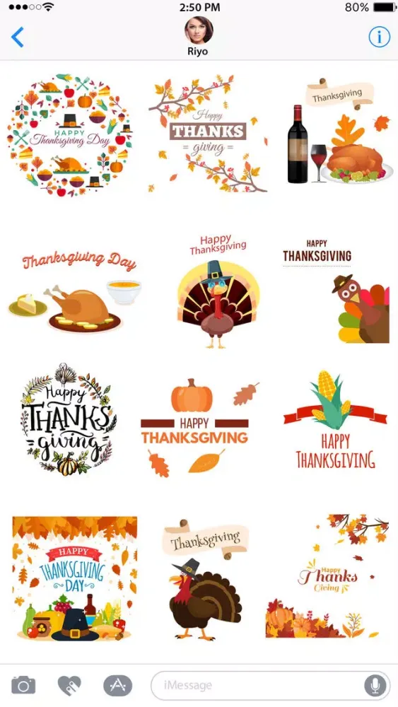 Capturas de tela do Thanksmoji - Thanksgiving Day Stickers
