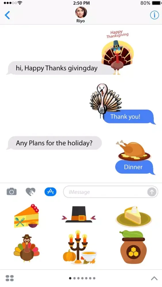 Capturas de tela do Thanksmoji - Thanksgiving Day Stickers
