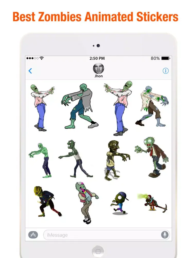 تصاویر Zombies Stickers for iMessage iPad 