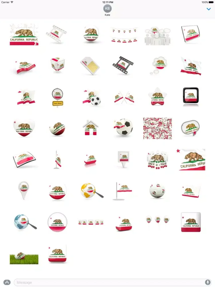 Ảnh chụp màn hình của California Flag Stickers iPad 