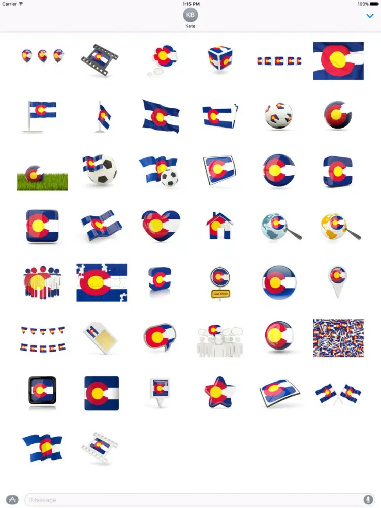 Capturas de tela do Colorado Flag Stickers iPad 