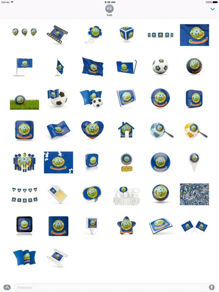 Zrzuty ekranu Idaho Flag Stickers iPad 