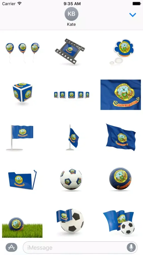 Zrzuty ekranu Idaho Flag Stickers