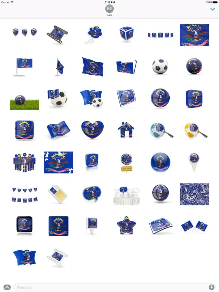 North Dakota Flag Stickers iPad  Ekran Görüntüleri