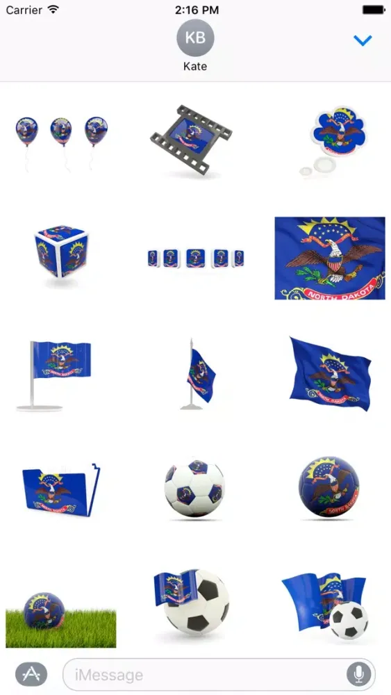 North Dakota Flag Stickers Ekran Görüntüleri